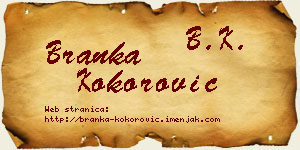 Branka Kokorović vizit kartica